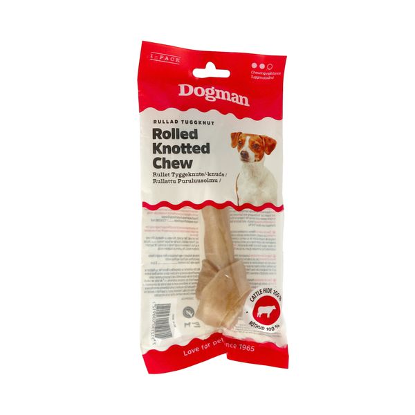 Hovedbilde Dogman Tyggeknute Rullet Brun 15cm
